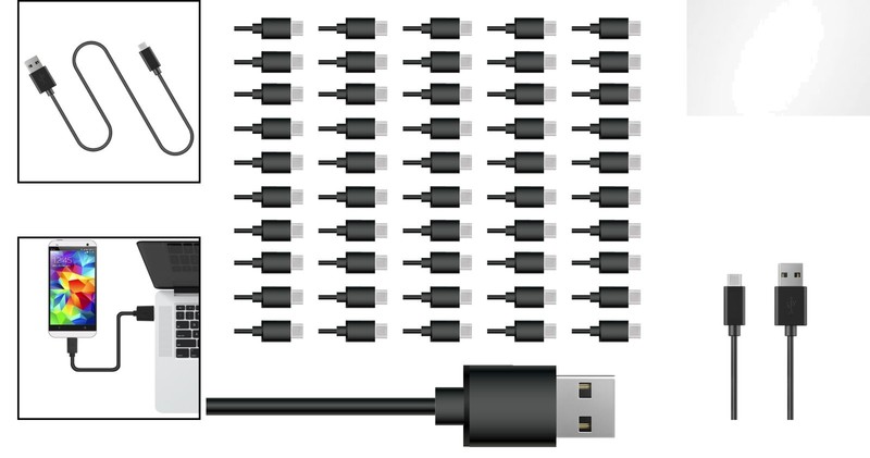 Compact USB C Cable 50-Pack - 25 Feet, Shock Resistant, High-Speed Performance gallery