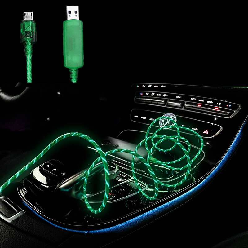 Electroluminescent EL Light Pulse Glow Charge & Sync Micro USB Connector Cable gallery