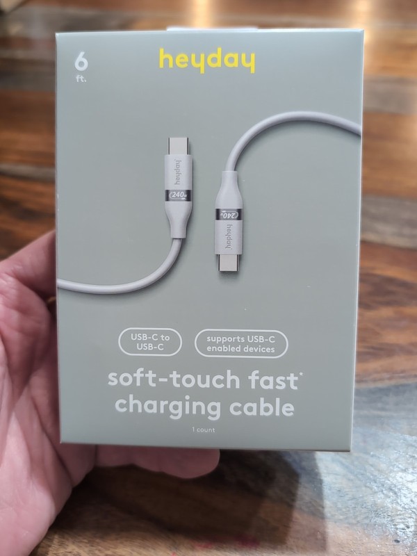 6′ USB-C to USB-C Fast Charging Silicone Cable – heyday White Clay