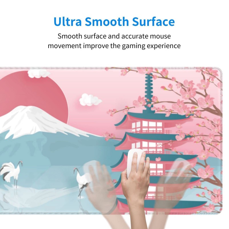 Japanese Ocean Waves Gaming Mouse Pad XL, Non Slip Rubber Base Mousepad, Stit... gallery