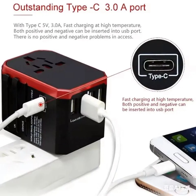 Worldtrip Plug Universal Plug Adapter Multifunctional Type C EU US UK AU Travel gallery