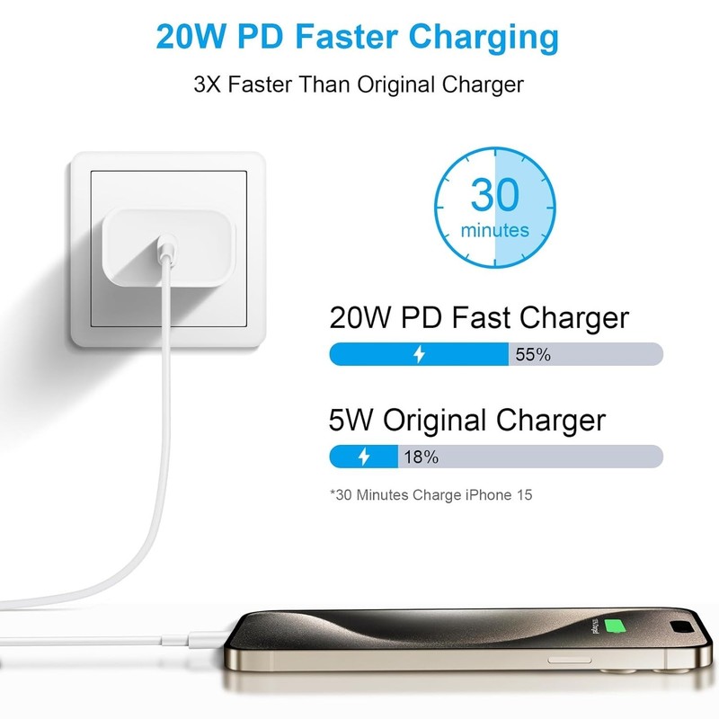 Original USB-C PD Fast Charger For iPhone 17 16 15 Pro Max Type C Charging Cable gallery