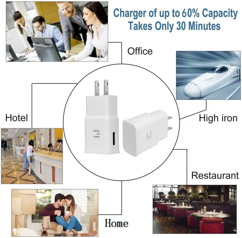 3x For Android Samsung USB Wall Charger Fast Adapter Block Charging Cube Brick gallery