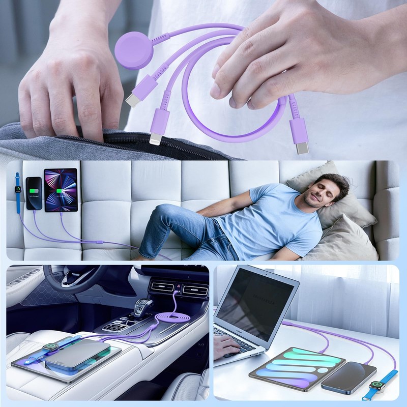 for Apple Watch Charger Fast Charging,3 in 1 Multi Charger USB C Cable,iWatch... gallery