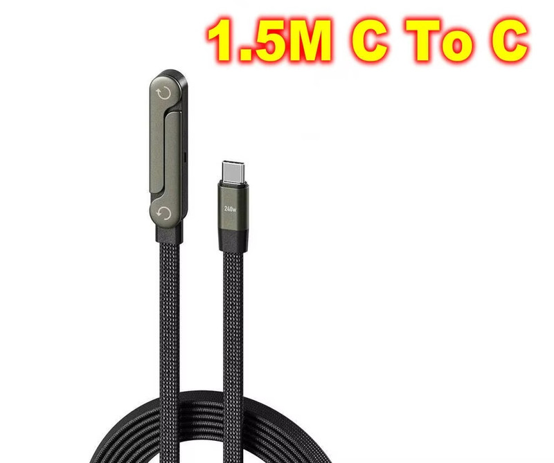 USB Type C Flat Charging Cable-With Cable Stand-240W Fast Charger-Phone Charger