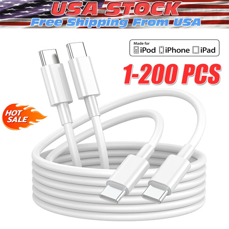 iPhone 15 16 17 Air Pro Max USB-C to C Cable PD Fast Charger Type C Cord 60W lot