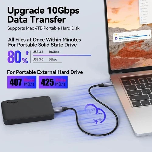 External Hard Drive Cable USB C 1.5FT, 10Gbps Micro B 3.0 to Type C Cord Wire Re gallery
