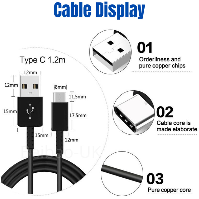 3PCS Type C Cable USB C Fast Charger Data Cord For Samsung Android iPhone 15 16 gallery