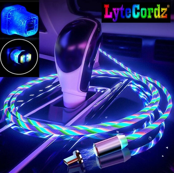 LED Light Up Charging Charger Cable USB Data Cord iPhone Android Type C Phone gallery