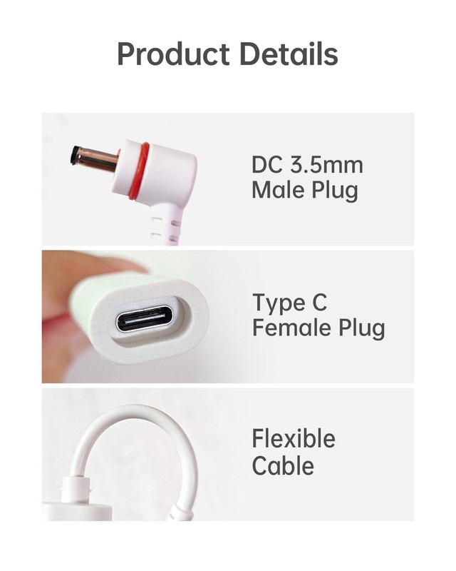 USB C to Barrel Plug Adapter for Ring Stick Up Cameras Power Converter gallery