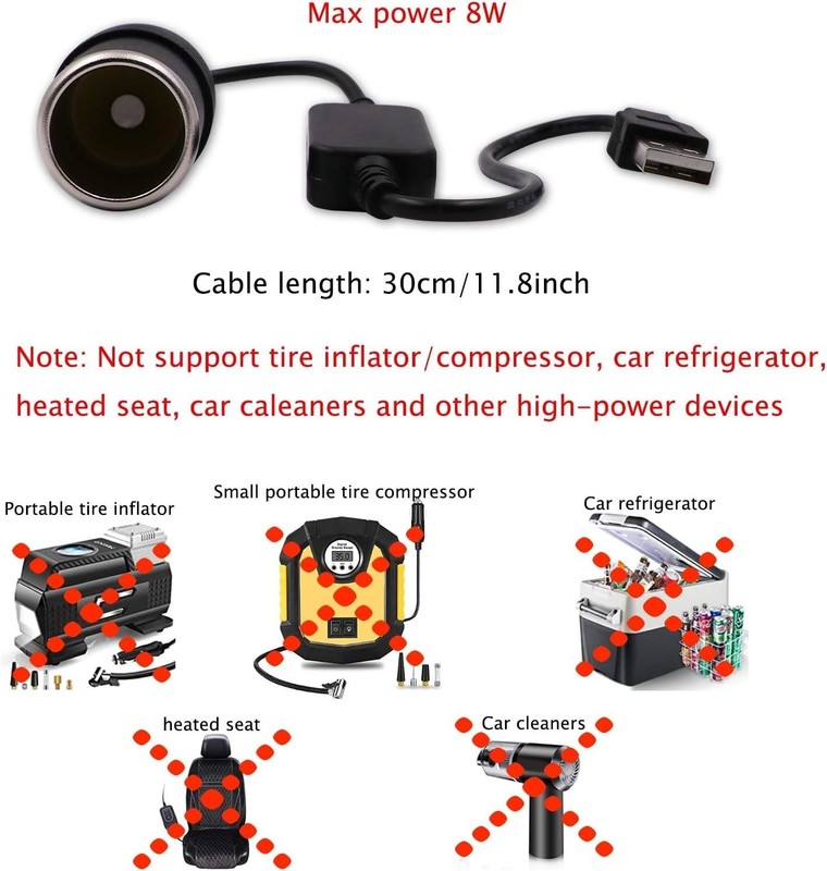 Durable 2-Pack USB to Car Cigarette Lighter Socket Adapters - Travel-Friendly gallery