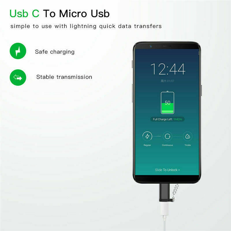 5 Pack Micro USB to Type C Adapter Converter Micro-B to USB-C Connector USA gallery