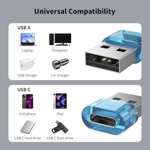 10 Packs USB Male to USBC Adapter,A to C Super Fast Charging Transfer and OTG Fu gallery