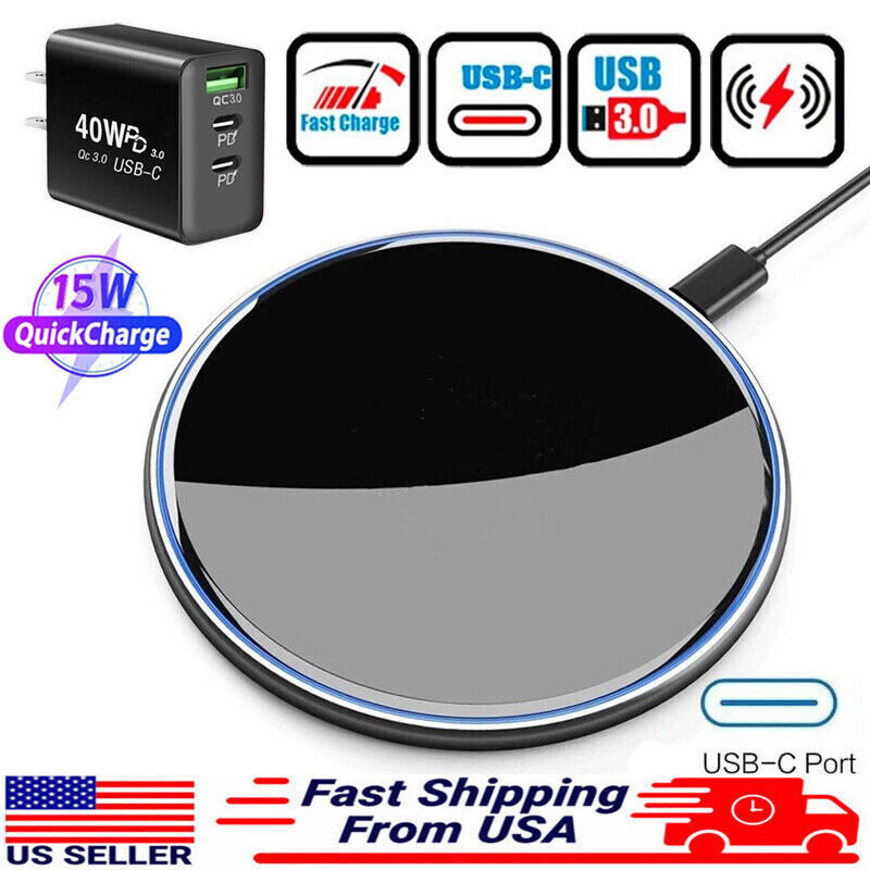55W Wireless Fast Charger Charging Pad Dock For Samsung S24 S23 S22 + Ultra FE