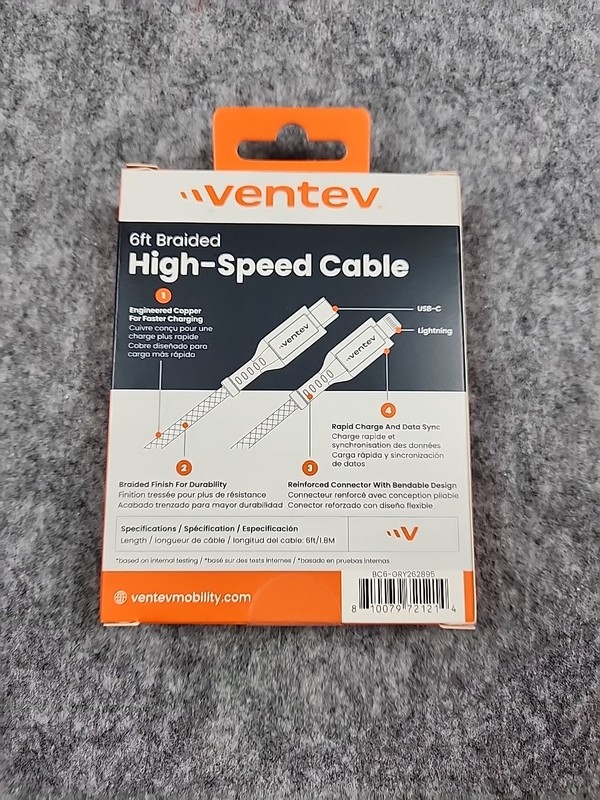 Ventev Apple iPhone 15 16 Samsung Galaxy 6ft USB-C to iPhone Braided Cable gallery