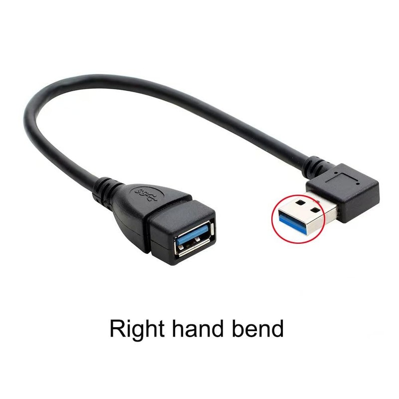 2 PACK 90 Degree Left and Right Angle USB 3.0 male to female extension cable ... gallery