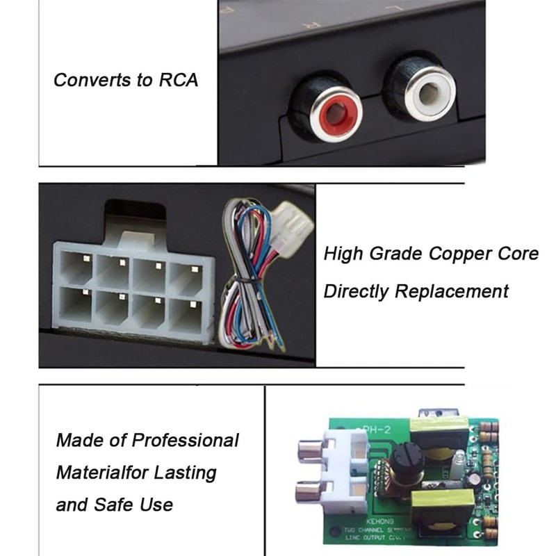 Car Audio Speaker Wire Car Stereo Hight to Low RCA Line Output Converter with... gallery