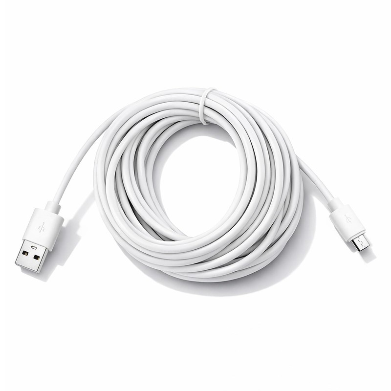 Micro USB Extension Cable 12 ft for Wyze Cam v3, Blink mini, Kasa Camera