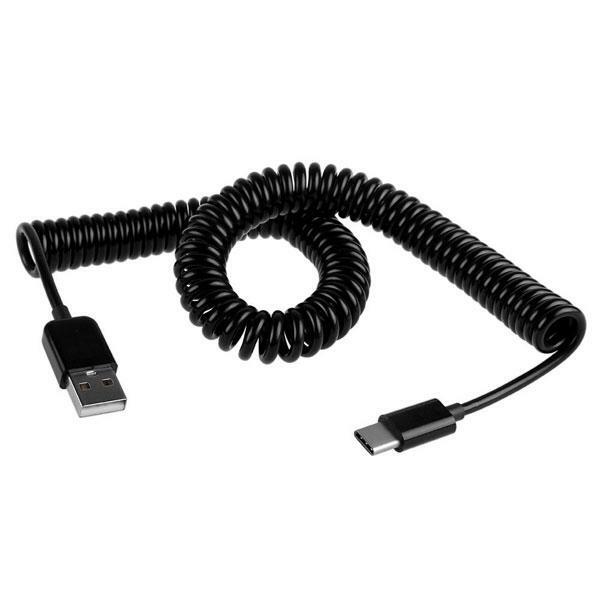 For Samsung Galaxy S20 S21 S22 S23 COILED TYPE-C CABLE FAST CHARGER USB-C WIRE