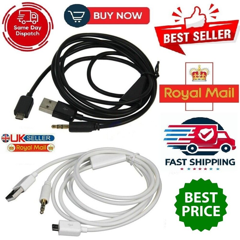 Micro A 3.5mm USB Jack Audio Cable Samsung Galaxy S6 S4 S3 S5 Mini Aux Car Cable