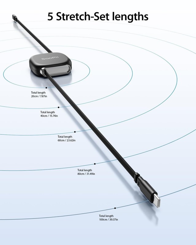 USB C to USB C Cable, 240W Retractable USB C Fast Charging Cable with Mag Snap S gallery