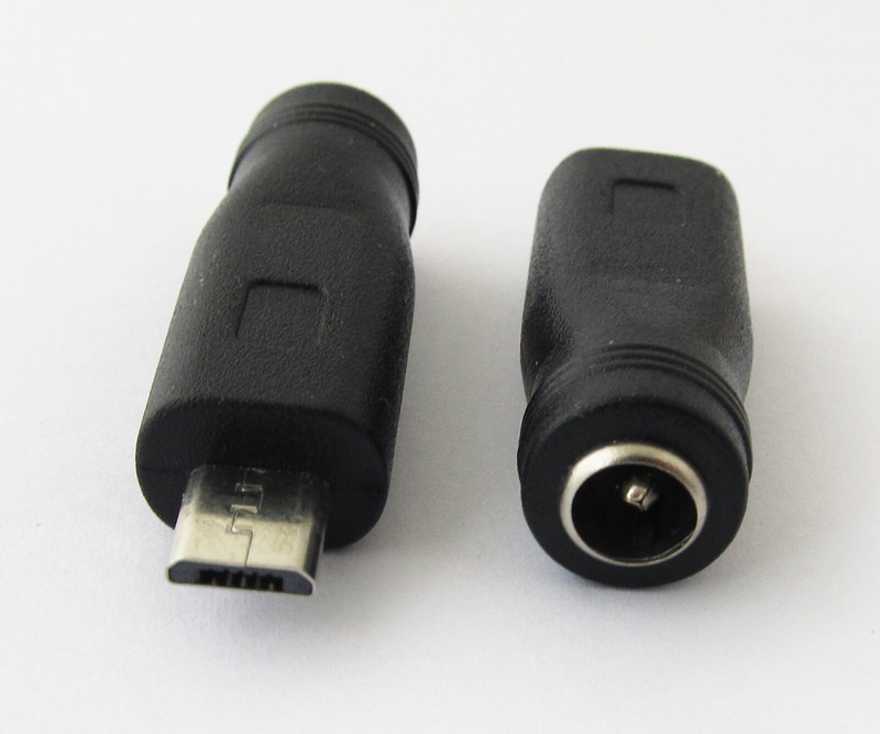 1pc 5.5×2.1mm Female to Micro/Mini USB 5Pin Male DC Charging Cable & Adapter