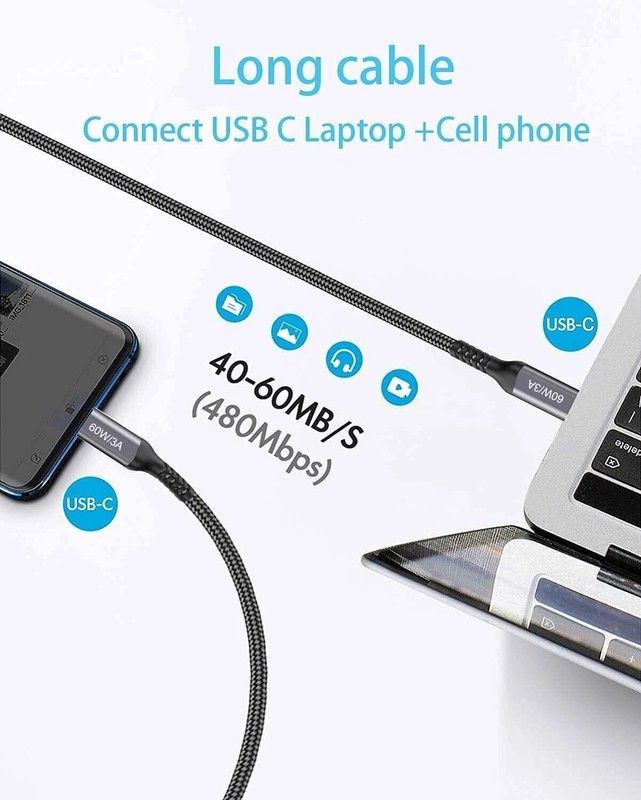 USB-C to USB-C Cable (15FT 2PACK 60W) Long CableFast Charging Cord for iPhone... gallery