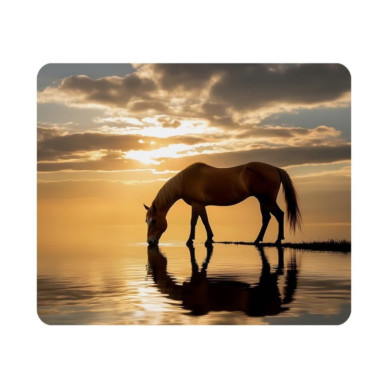Gaming Mouse Pad Horse Nature Scenic Photo Non-Slip Rubber Mouse Pad for Comp…