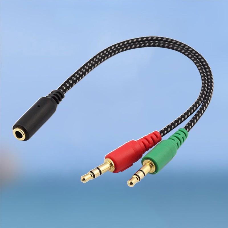 Female To 2 Male Audio Headset Adapter Splitter Cable For Pc Laptop Microphone gallery