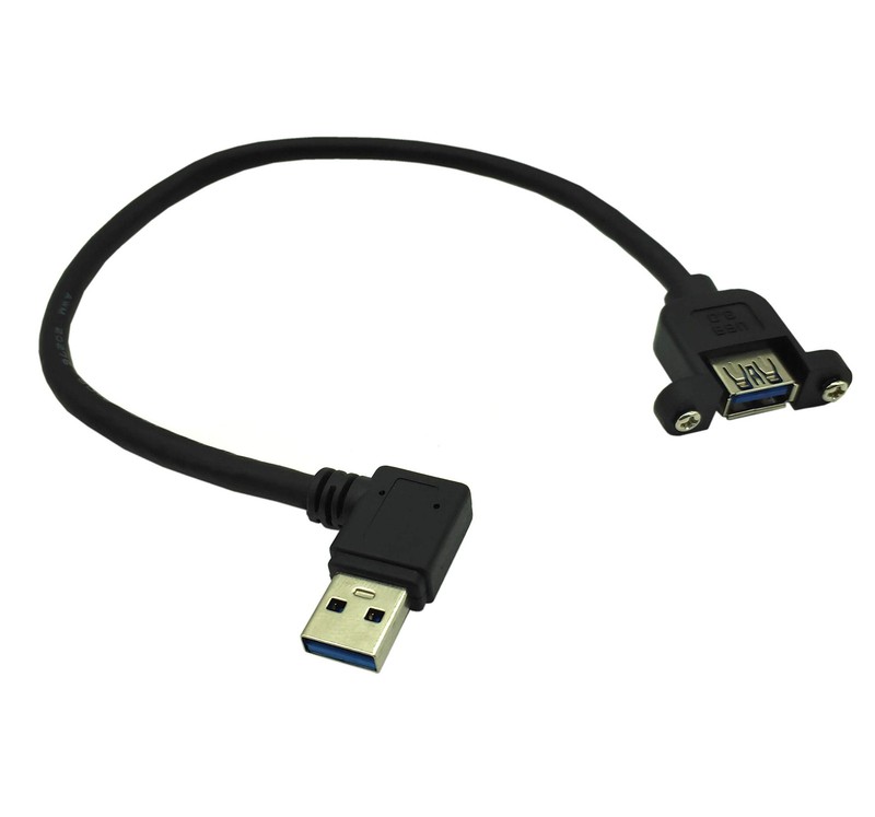Panel Mount USB 3.0 Extension Cable 90 Degree Right Angle Adapter 1FT 30cm
