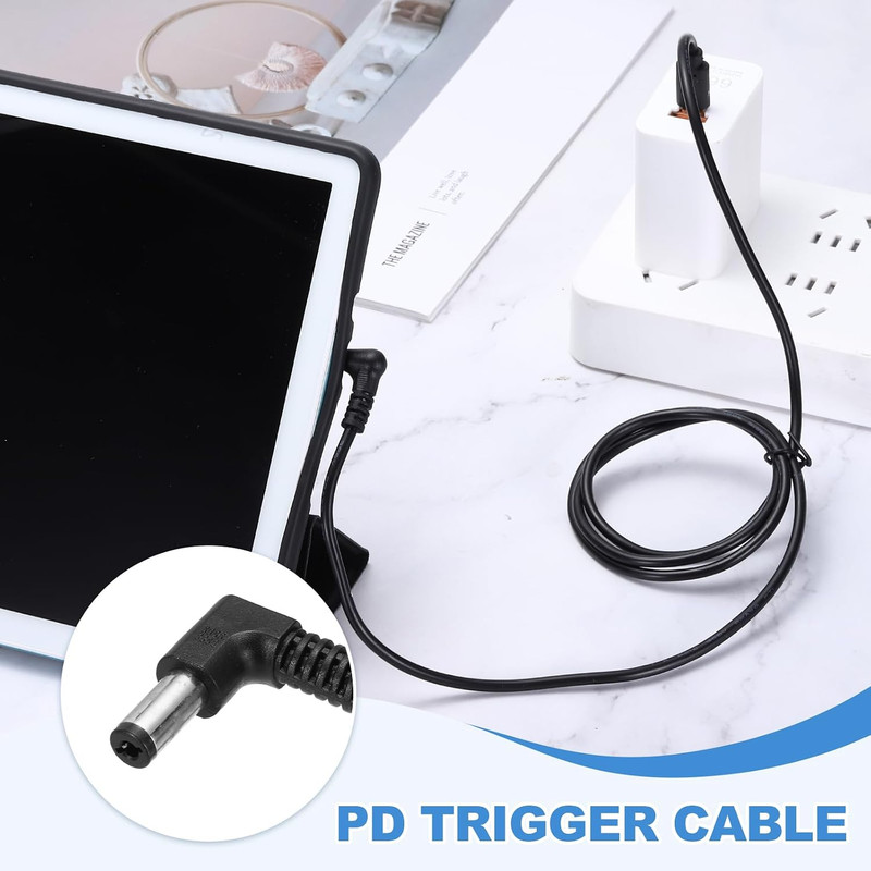 USB C to DC Power Cable 15V 3A 45W 5.5X2.1Mm 1.3Ft USB C to DC Barrel PD Trigger gallery