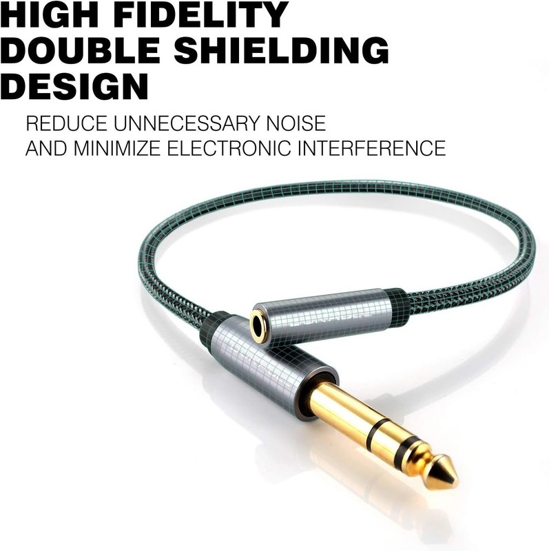 Durable Headphone Jack Adapter: 6.35mm to 3.5mm with Noise-Cancelling Features gallery