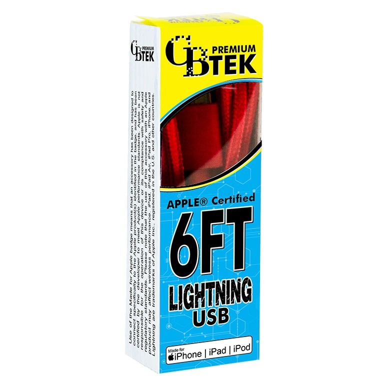 CBTEK iPhone MFI Certified 6ft Charging Cables - Lightning USB gallery