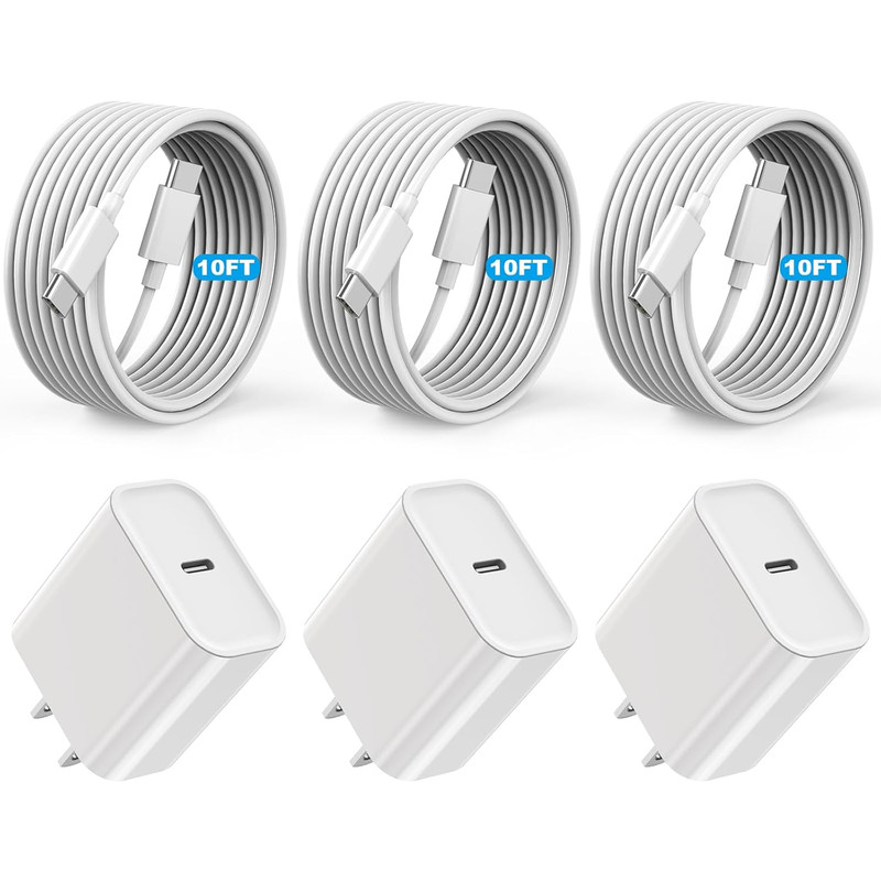 [Apple Mfi Certified]Long 10Foot USBC to USBC Cable Fast Charging for Iphone 17/