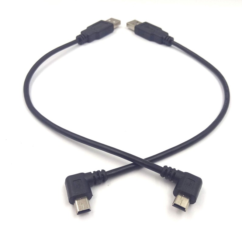 1 Set 8Inch Black 90Degree Left Right Angled USB 2.0 Male To Mini USB Cable Cord gallery