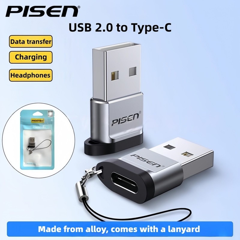 PISEN USB to Type-C Adapter,PD Data Cable and Power Bank for Apple, Android