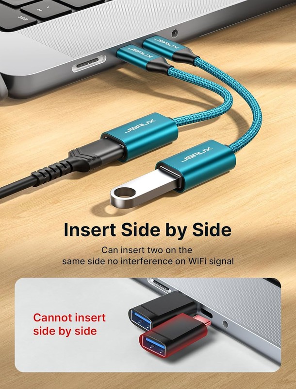 JSAUX USB-C to USB 3.0 Adapter Dual Pack High-Speed Data Transfer gallery