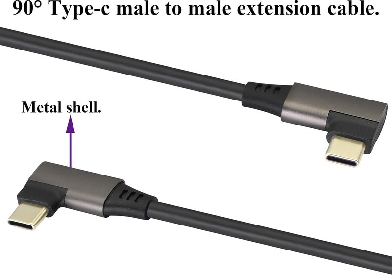 90 Degree USB 3.1 Type C Cable Right & Left Angled 3.1 USB Type C Male 4K@60H... gallery