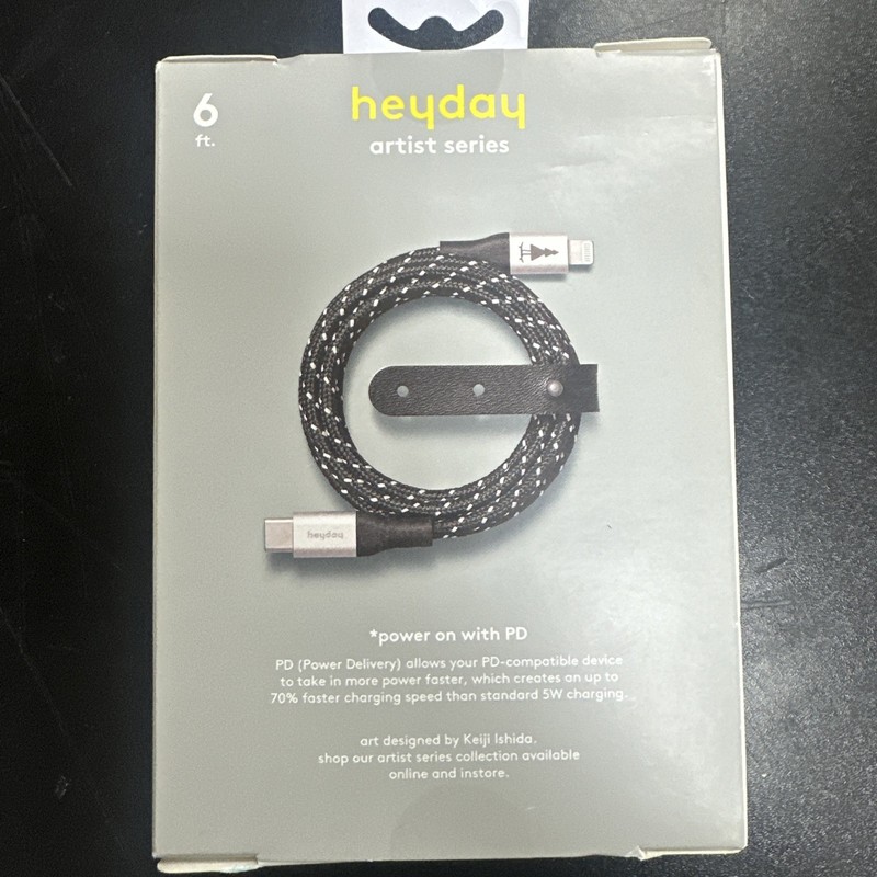 Heyday 6′ Lightning to USB-C Braided Cable Dusk Blue MFi Certified iphone