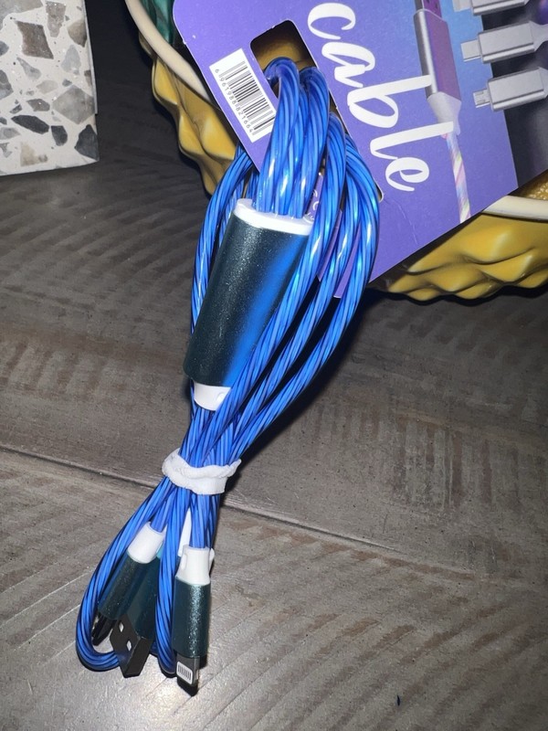 Light Up LED 3 in 1 Charging Cord Cable Multi Charger Android /USB/ iPhone [New] gallery