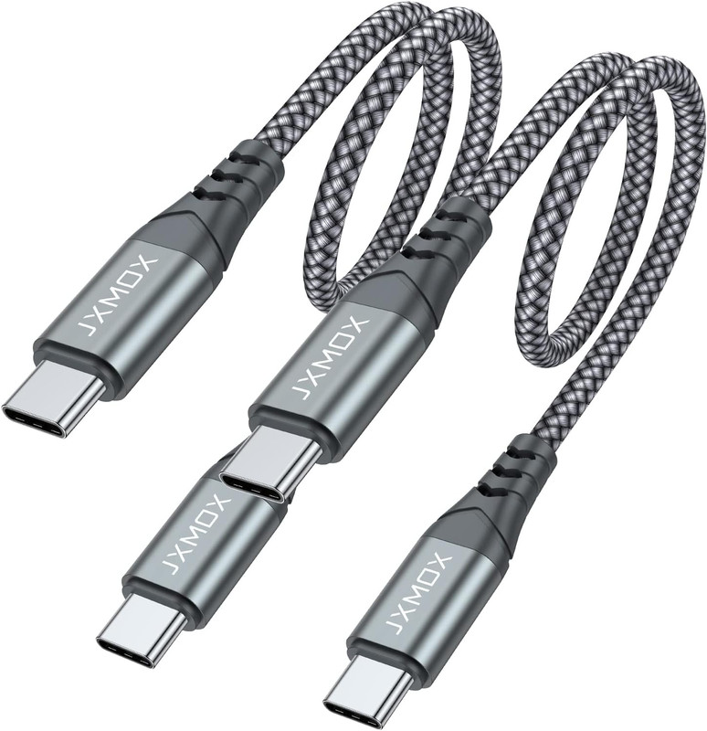 JXMOX Short USB C to USB C Cable 60W, (2 Pack 1Ft) Type C Fast Charging Cord Cha gallery