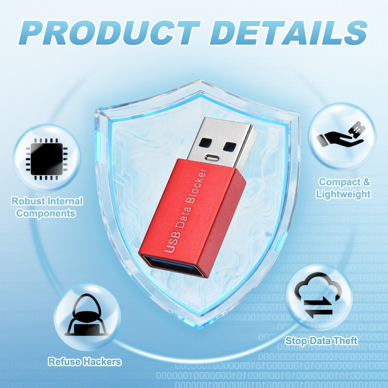 2 Pcs USB Data Blocker, USB A to A Data Protector, Red gallery