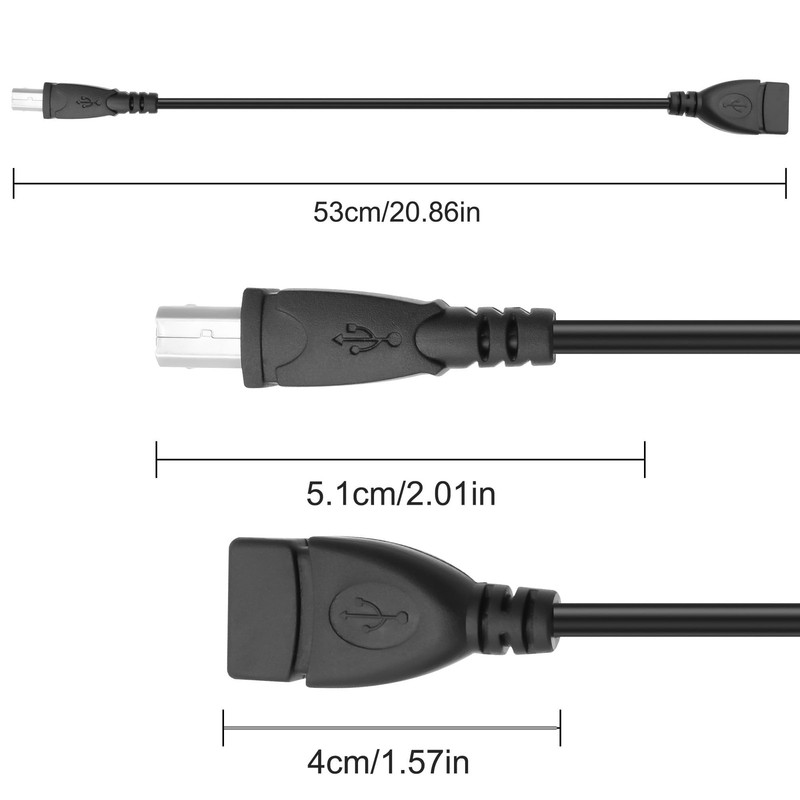 2 PCS USB 2.0 Female To Type B Male Printer Extension Cable 50CM/1.64FT gallery