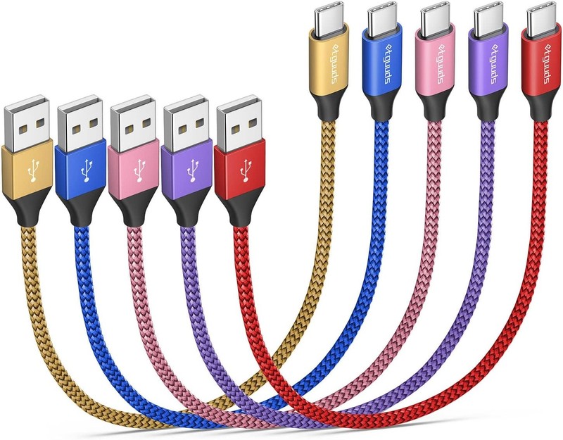 etguuds Short USB C Cable 1ft, 5-Pack USB to USB C Charger Cable, Fast Charging