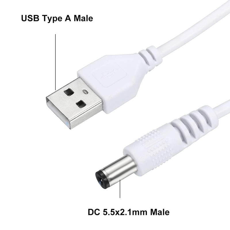 USB to DC 5.5mm Cable 3ft USB 2.0 A Male to DC 5.5mm x 2.1mm Plug Connector gallery