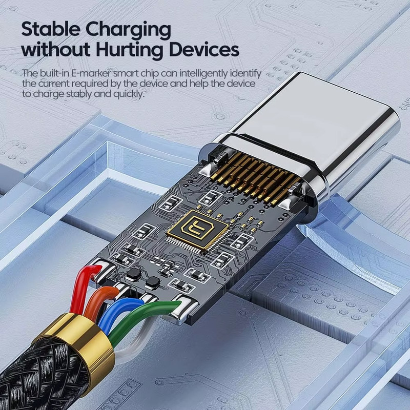 100W USB C To Type C Cable PD 3.0 Fast Charging Braided Lead For Samsung iPhone gallery