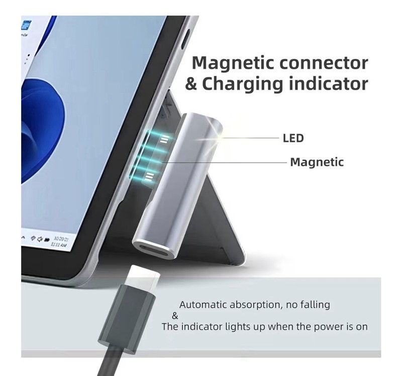 Surface Connector to USB-C Charging AdapterDC15V 102W Type C Female Surface Male gallery