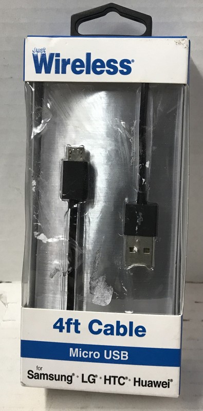 🌍 Just Wireless 4 Ft Cable Charge & Sync For Samsung Micro/USB,New ‼️
