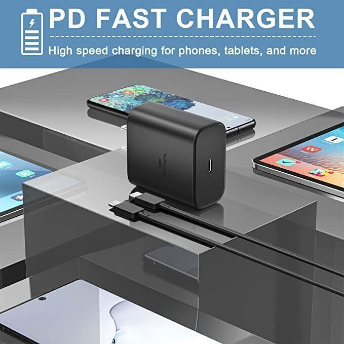 45w Type USB-C Super Fast Wall Charger+6FT Cable Fit Samsung Galaxy S23 S22 S21D gallery