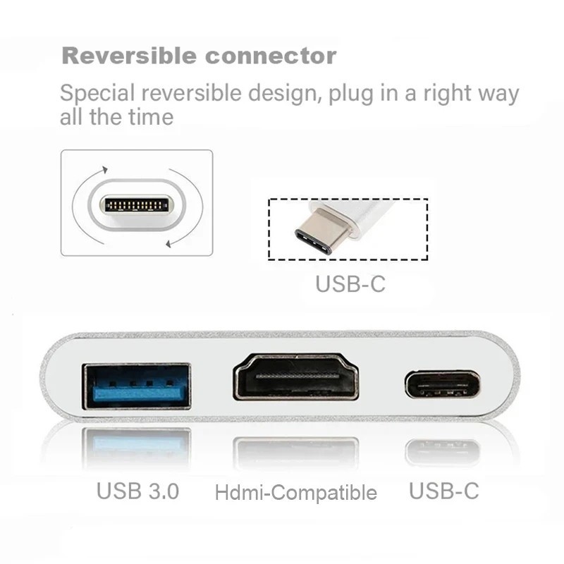 USB-C Type C HDMI Adapter Cable Converter Hub for Macbook Android Phone HDTV TV gallery